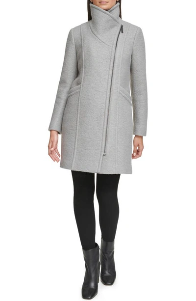 Kenneth Cole Wool-blend Coat In Light Grey
