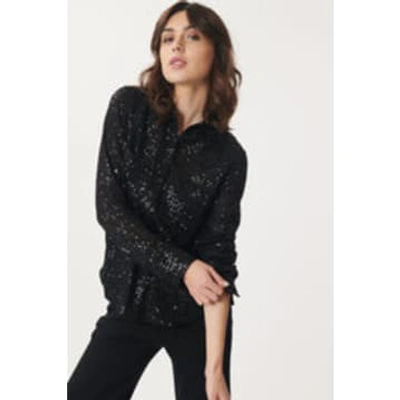 Shop Rene' Derhy Derhy Maggie Sequin Shirt In Black
