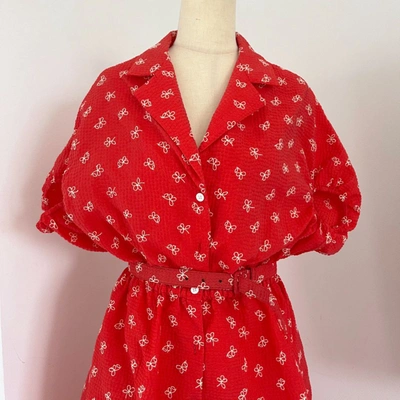 Pre-owned Rosie Assoulin Have The Wind At Your Back Red Dress With Belt