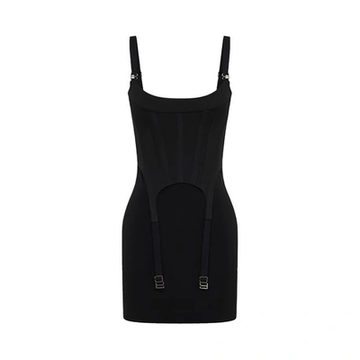 Shop Dion Lee Garter Corset Mini Dress In Black