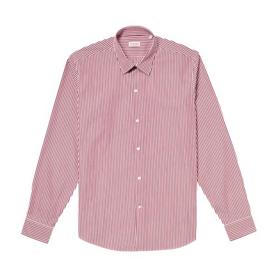 Shop Fursac Cotton Shirt With Straight Collar In Carmine
