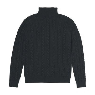 Shop Fursac Wool Cashmere Cable-knit Sweater In Black