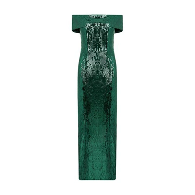 Shop Galvan Glencoe Dress In Emerald