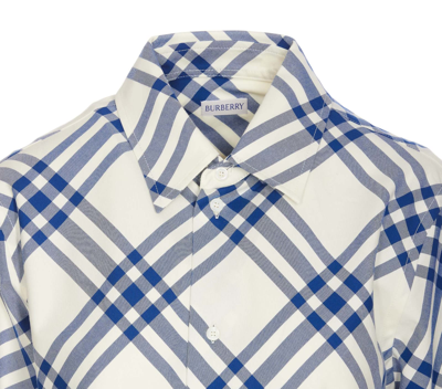 Shop Burberry Checked Shirt In White