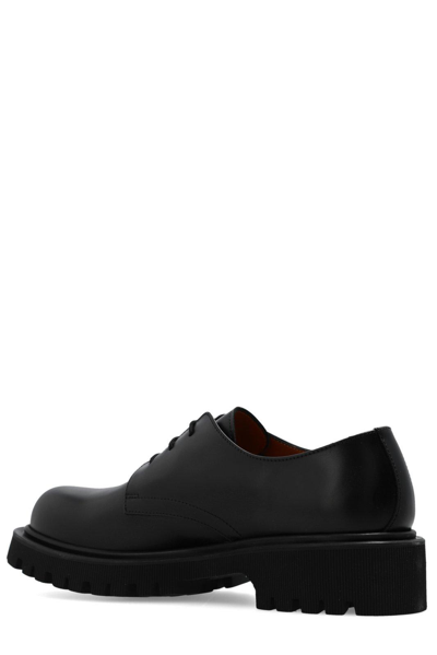 Shop Common Projects Logo Printed Derby Shoes In Black