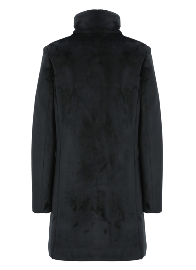 Shop Rrd - Roberto Ricci Design Velvet Neo Wom Coat In Black