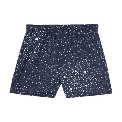 Shop Fursac Cotton Poplin Boxer Shorts In Navy_blue