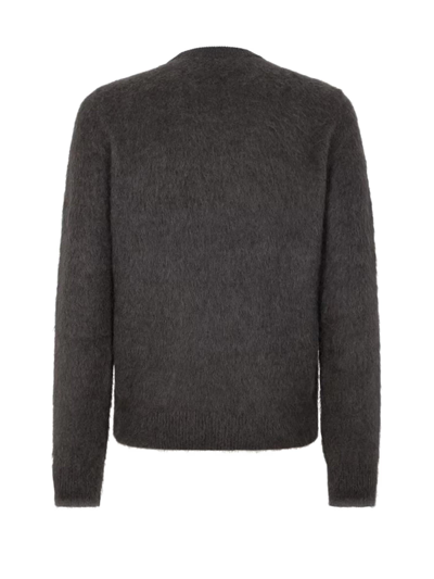 Shop Fendi Gray Alpaca Sweater In Peltro Flannel