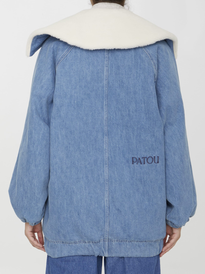 Shop Patou Oversized Denim Jacket In Blue