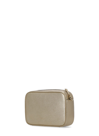 Shop Michael Michael Kors Leather Shoulder Bag In Gold