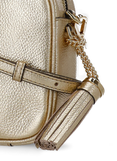 Shop Michael Michael Kors Leather Shoulder Bag In Gold