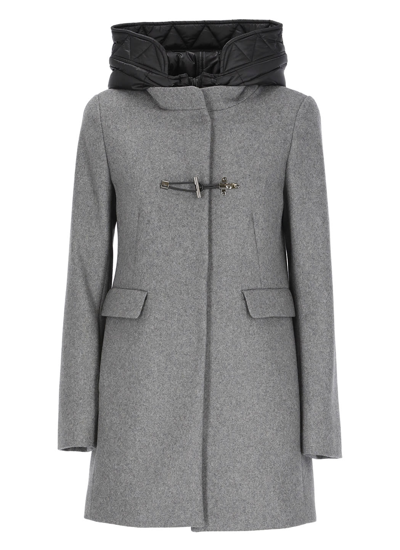 Fay Toggle Jacket In Wool Cloth In Grey