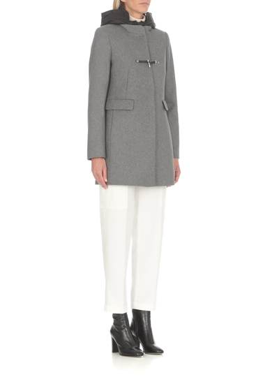 Fay Toggle Jacket In Wool Cloth In Grey