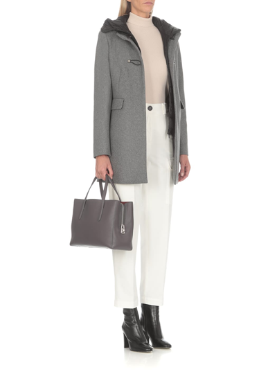 Fay Toggle Jacket In Wool Cloth In Grey