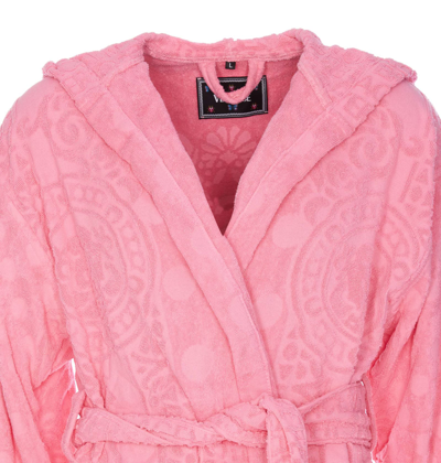Shop Versace Seashell Baroque Bathrobe In Pink