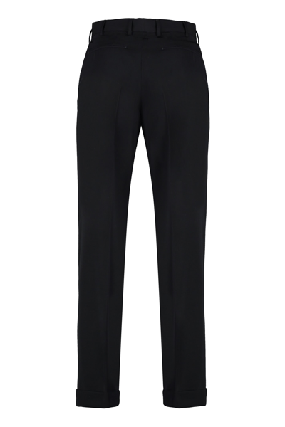 Shop Pt01 Virgin Wool Trousers In Black