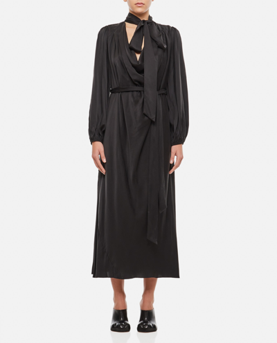Shop Zimmermann Silk Bollow Dress In Black
