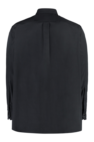 Valentino Vltn Overshirt In Tech Fabric In Black