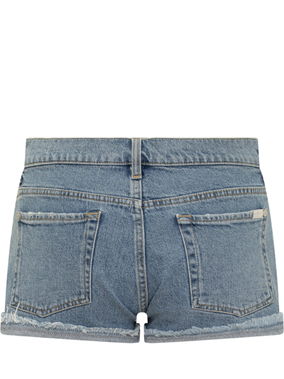 Shop 7 For All Mankind Slounchy Shorts In Mid Blue