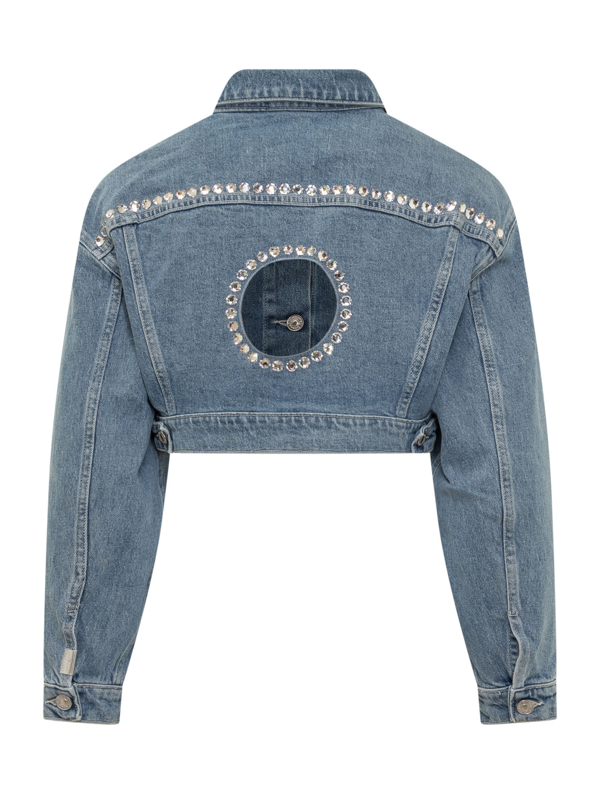 Babe embellished cropped denim jacket