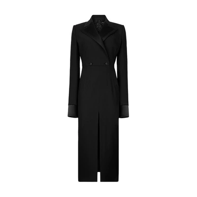 Shop Dolce & Gabbana Midi Robe Manteau Dress In Stretch Wool In Black