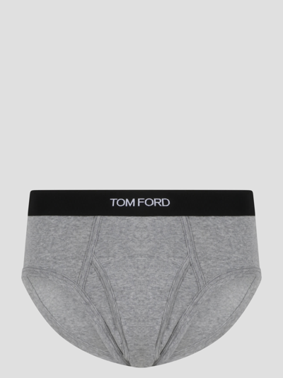 Shop Tom Ford Cotton Briefs In Grey
