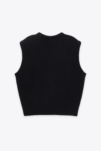 Shop Dunst Unisex Divide V-neck Wool Vest Black Knitted Vest - Unisex Divide V-neck Wool Vest In Nero
