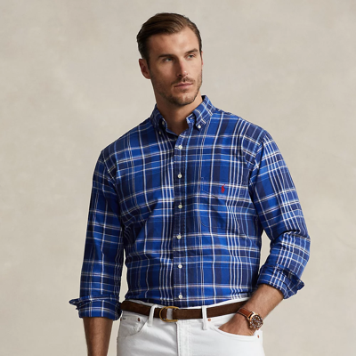 Shop Polo Ralph Lauren Plaid Oxford Shirt In Blue Multi