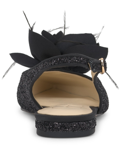 Shop Jessica Simpson Evito Slip-on Slingback Embellished Flats In Black