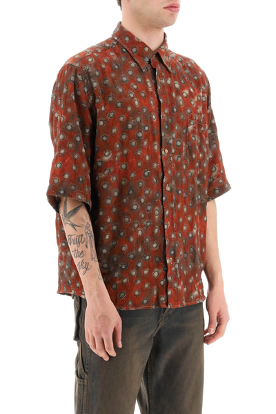 Shop Acne Studios Short-sleeved Jacquard Shirt Men In Multicolor
