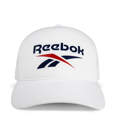 Shop Reebok Men's Aero Snapback Closure Cap In White