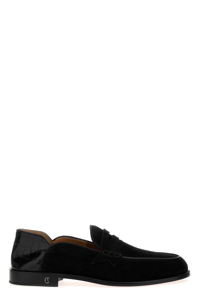 Shop Christian Louboutin Men 'penny No Back' Loafers In Black