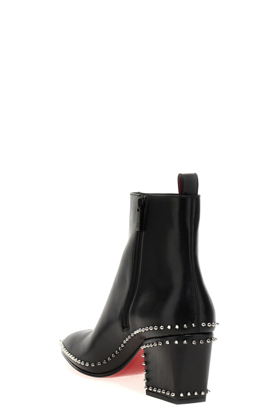 Shop Christian Louboutin Men 'rosalio St Spikes' Ankle Boots In Black
