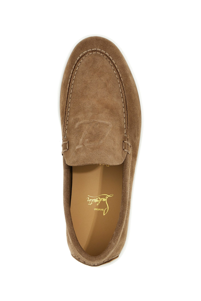 Shop Christian Louboutin Men 'varsiboat Flat' Loafers In Cream