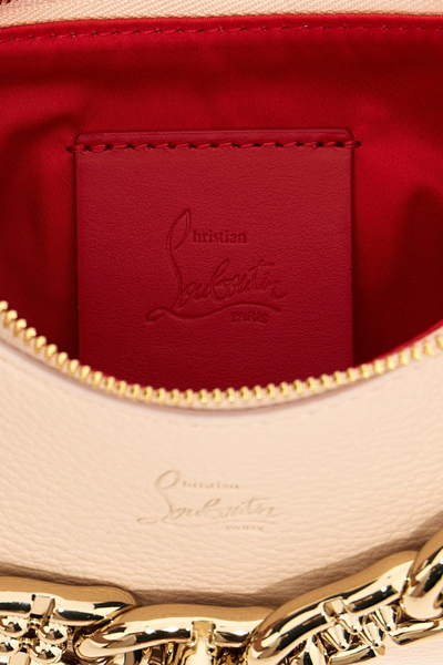 Shop Christian Louboutin Women 'loubila Chain Mini' Shoulder Bag In Cream