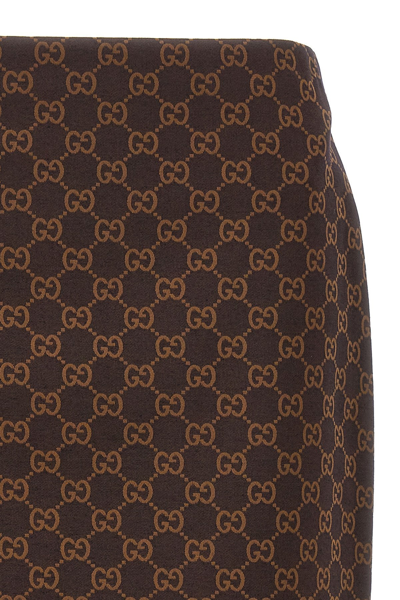 Shop Gucci Women 'gg' Skirt In Brown