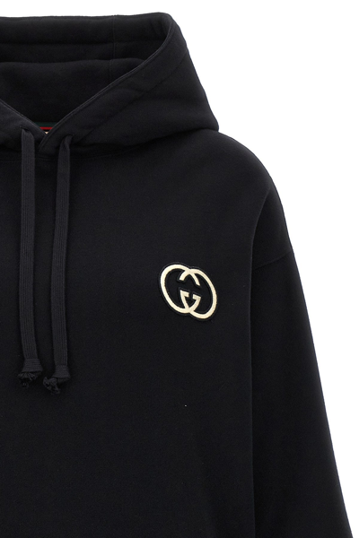 Shop Gucci Women Logo Hoodie In Black