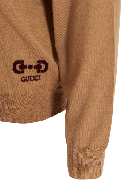 Shop Gucci Women Logo Sweater In Cream