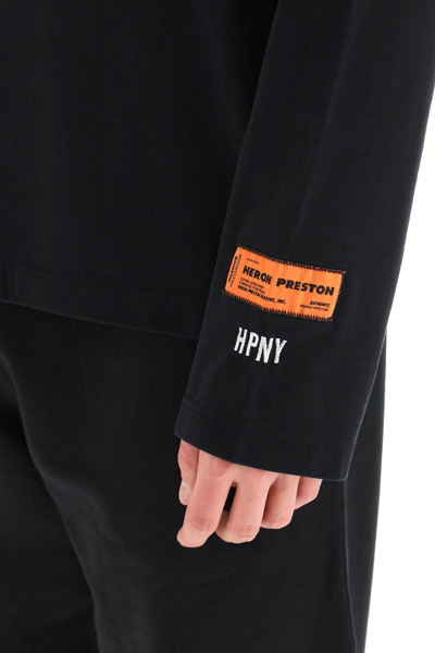 Shop Heron Preston Hpny Embroidered Long Sleeve T-shirt Men In Black