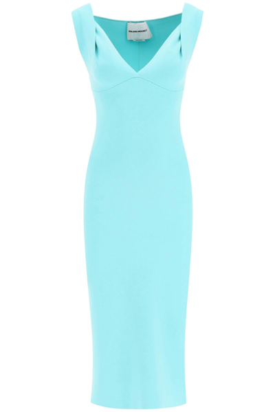 Shop Roland Mouret Knit Fitted Midi Dress Women In Green