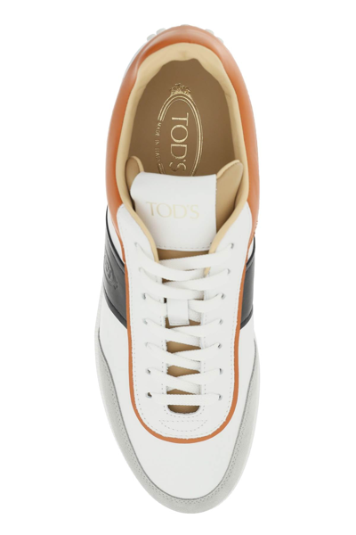 Shop Tod's Tabs Leather Sneakers Men In Multicolor