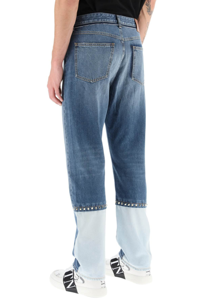 Shop Valentino Regular Fit Rockstud Jeans Men In Blue