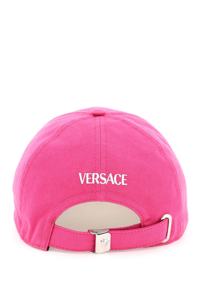 Shop Versace Logo Embroidery Baseball Cap Women In Multicolor