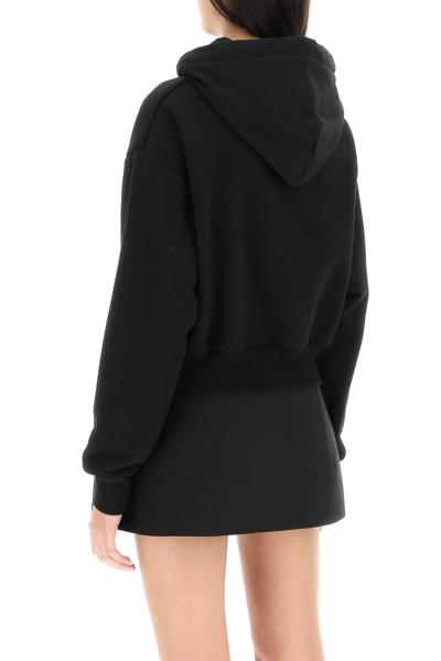 Shop Versace Studded Logo Hoodie Women In Black