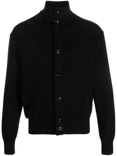 Shop Lemaire Convertible Collar Cardigan In Black