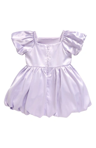 Shop Little Angels Kids' Satin Bubble Dress In Purple