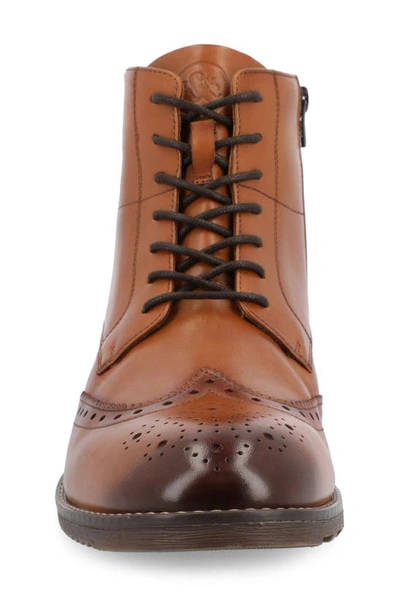 Thomas & Vine Edison Wingtop Ankle Boot In Cognac
