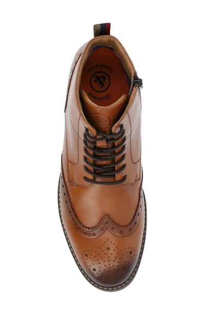 Thomas & Vine Edison Wingtop Ankle Boot In Cognac