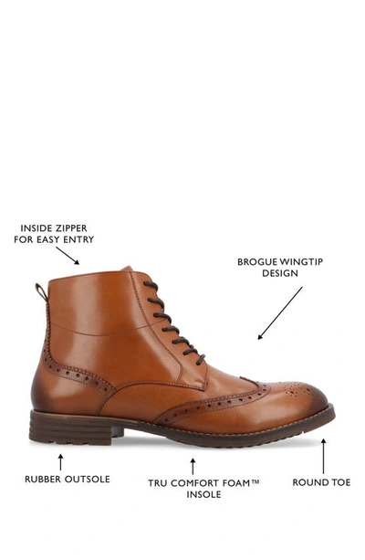Thomas & Vine Edison Wingtop Ankle Boot In Cognac