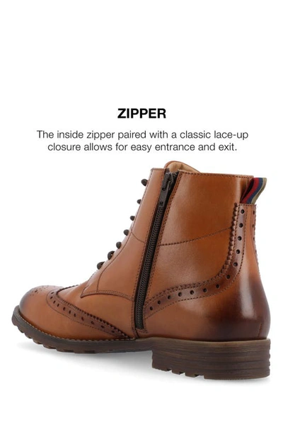 Thomas & Vine Edison Wingtop Ankle Boot In Cognac